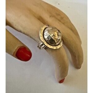Heavy Hammered Sterling Silver 925 Dome Ring Size 6.75